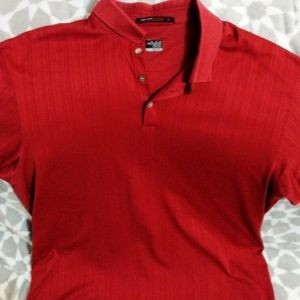Tiger Woods Collection TW Nike Dri-Fit Red Golf Po